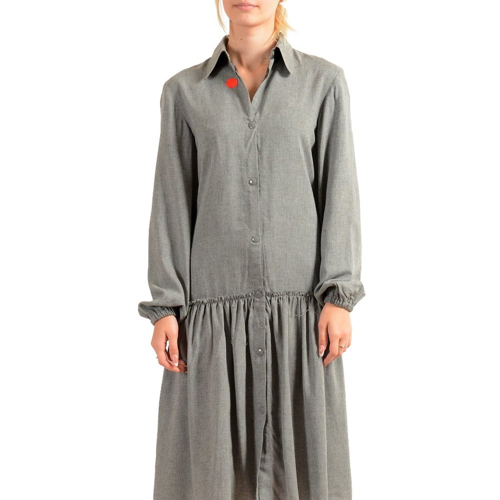 Maison Margiela MM6 Women's Gray Pleated Dress US M IT 42